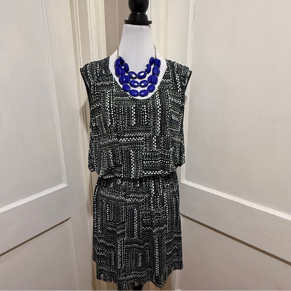 Southern Tide Black and White Pull Over Casual Jersey Dress Women's Large